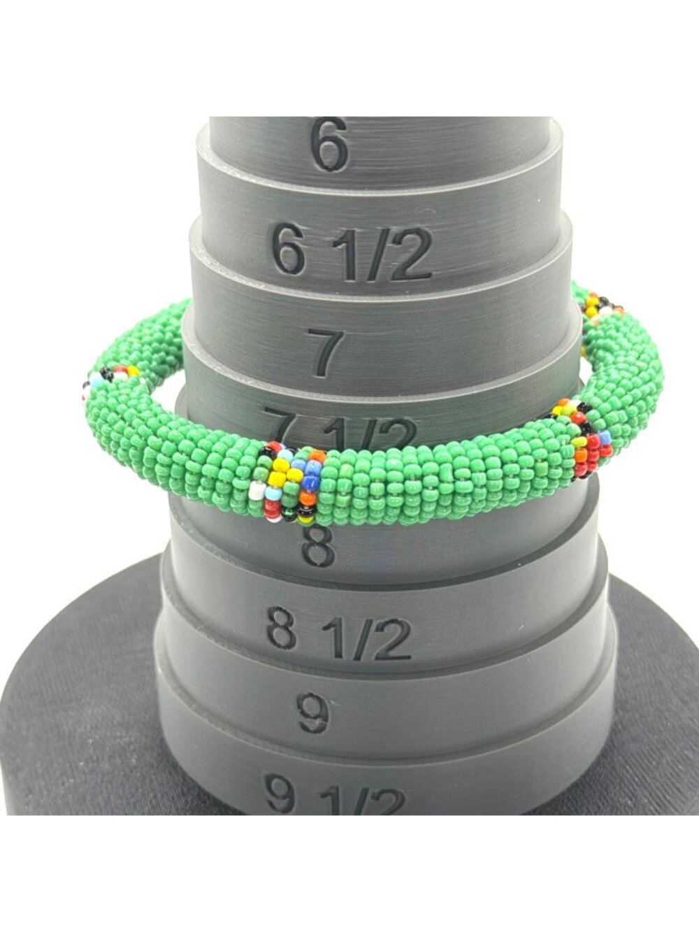 Handcrafted African Beaded Bangle Bracelets Stacked Seed Bead Sliders Set Lot 5 - Picture 5 of 15